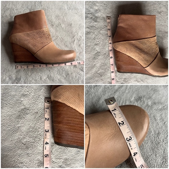 OTBT Dharma Wedge Pieced Leather Bootie Ankle Boot Pecan Tan Sz 9.5 - Picture 17 of 17